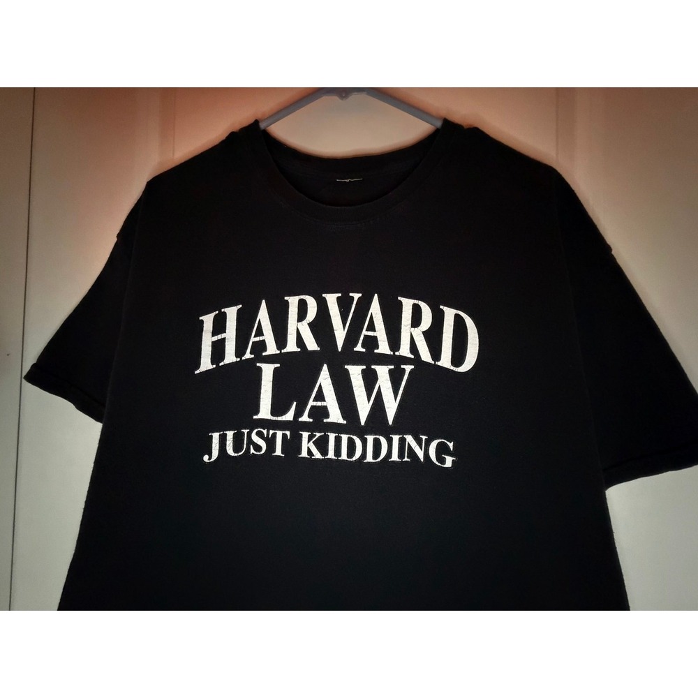 Vintage Harvard Law Just Kidding Parody Graphic T-Shirt Sz Men's Large